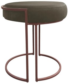 Puff Redondo Base Industrial Cobre Kit 2 Love Suede D03 - D'Rossi - Marrom Rato