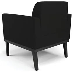 Poltrona Decorativa Base Madeira Preto Maressa Linho Preto - Ibiza