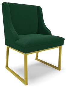Cadeira Sala de Jantar Industrial Dourado Liz Bouclê D03 - D'Rossi - Verde