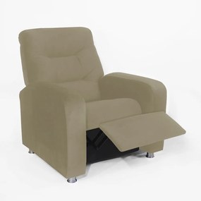 Poltrona Do Papai Reclinável Madri Suede Nude