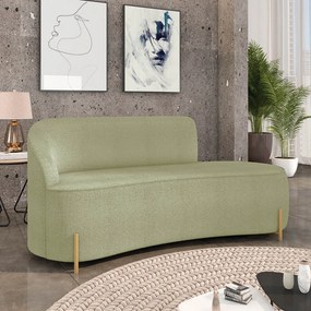 Sofá 3 Lugares Orgânico 180cm Pé Dourado Morgan Bouclê D03 - D'Rossi - Verde Pistache