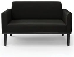 Sofá Namoradeira Base Madeira Preto Maressa Suede Preto - Ibiza