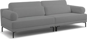 Sofá 3 Lugares Living 254cm Pé Ferro Romeu Bouclê Cinza Escuro K01 - D'Rossi