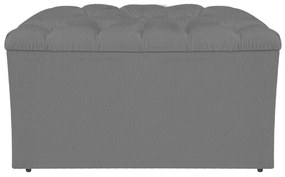Calçadeira Estofada Liverpool 90 cm Solteiro Linho Chumbo - ADJ Decor