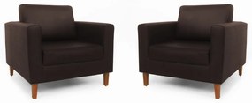 Conjunto 2 Poltrona Decorativa Gabriela Courino Marrom