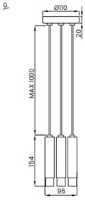 Pendente Cross Cabo Eletrificado Led 15W - Usina 19742/3 (FN-F - Fendi Fosco, 3000k, 110v)