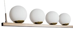 Pendente Zig 145X30Cm 6Xg9 / Cabo Aço Chumbador + Cabo Rayon / Globo Ø... (BT - Branco Texturizado, FOSCO)