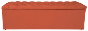 Calçadeira Estofada Liverpool 140 cm Casal Suede Terracota - ADJ Decor
