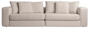 Sofá Modulado Sala de Estar Trento 216cm com Almofadas Soltas Linho Bege G92 - Gran Belo