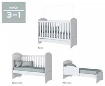 Berço Multifuncional 3 em 1 Minicama Certificado pelo Inmetro Bala de