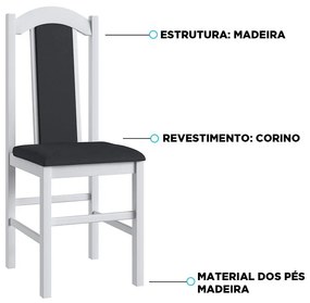 Conjunto 2 Cadeiras Madeira E Tecido Corino 500 - Branco