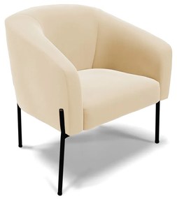 Namoradeira e 2 Poltronas Pé de Ferro Preto Stella Suede D03 - D'Rossi - Bege