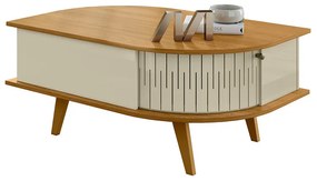 Mesa de Centro Para Sala com 2 Portas Narvelli M20 - D'Rossi - Cumaru e Opala