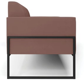 Sofá Namoradeira Base Industrial Alta Preto Marisa Veludo D03 - D'Rossi - Rose