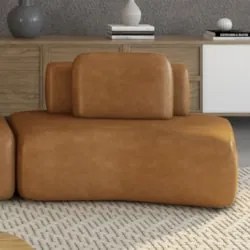 Sofá Modular 174cm Living Sala de Estar Moby Sintético Caramelo Z08 -