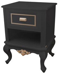Mesa de Cabeceira Lavanda - Preto com Dourado Soléil Provençal Kleiner