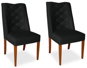 Kit 2 Cadeiras de Jantar Micheli Suede Preto