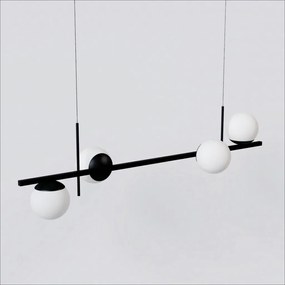 Pendente Bloom Retângular 29X26X100Cm Alumínio E Globo Ø12Cm Fosco 4Xg... (CHAMPANHE, FOSCO)