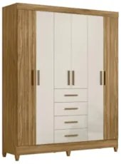 Guarda Roupa Casal 165cm 6 Portas Khani Freijó/Off Z17 - Mpozena