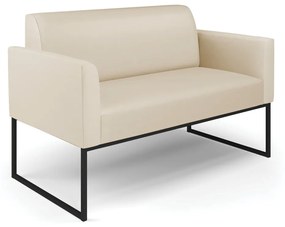 Sofá Namoradeira Base Industrial Preto Marisa Corino D03 - D'Rossi - Bege
