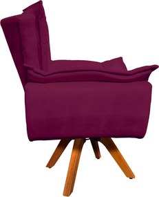 Poltrona Sala de Estar Giratória MM30 Kit 2 Opalla Suede - Vinho