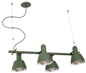 Pendente Frida 78X18X36,4Cm 4Xe27 Alumínio - Usina 25060/4 (FN-F - Fendi Fosco, FN-F - Fendi Fosco, Igual Cúpula Externa)