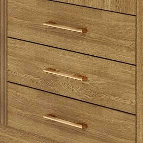 Guarda Roupa Espanha 4 Portas e 3 Gavetas Nature/Brisa - Vila Rica Móveis