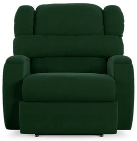 Poltrona do Papai Sala de Cinema Reclinável Kylie Power Touch Massagem USB Veludo Verde Esmeralda G23