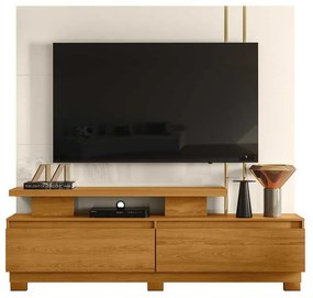 Home Theater Braun 2 Gavetas até 75 Cinamomo/OffWhite G97 - Gran Belo