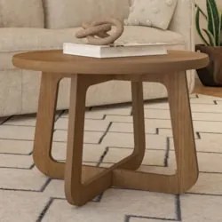 Mesa Centro Redonda 59cm Para Sala MDF Rexxar Cinamomo A09 - Mpozenato