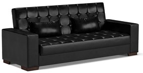 Sofá Cama Casal 3 Lugares 210cm Lisboa Corano D03 - D'Rossi - Preto