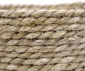 Cesto de Fibra Natural Seagrass Com Fundo Preto 24,5x31x33 cm - D'Rossi