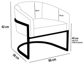 Poltrona Sala Industrial Champanhe Arielle Veludo Cotelê D03 - D'Rossi - Menta