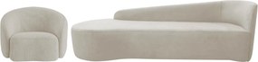 Kit Divã Recamier Orgânico França 220cm Lado Esquerdo e Poltrona Amore Linho