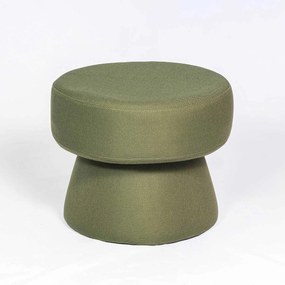 Puff Hyllis Redondo Estofado Base Cônica Revestida Design Sustentável