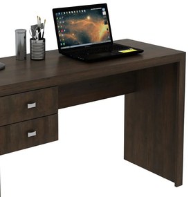 Escrivaninha Mesa Escritório Home Office 2 Gavetas Rústico