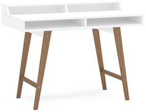 Mesa De Escritório Hannover 1,10m 4 Nichos - Branco