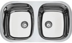 Cuba de Embutir Tramontina Prime Isis 2C 34 BL em aço inox alto brilho 76 x 44 cm com Escape