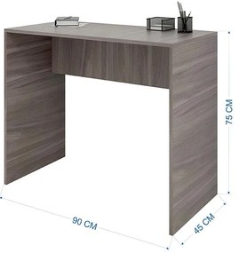 Mesa Escrivaninha Escritório Home Office Cinza Carvalho