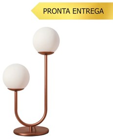 Abajur Pêndulo Ø26X15X47Cm 2Xg9 Globo Ø12Cm - Usina 16498 (BT - Branco Texturizado, FOSCO)