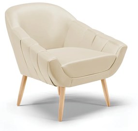 Poltrona Giovana Corino Pés Palito Natural - Indo Decorar - Bege