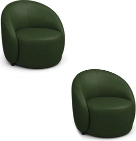 Poltrona Decorativa Orgânica Kit 2 Lua Sintético PU D03 - D'Rossi - Verde