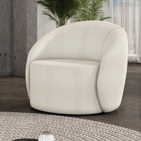 Poltrona Decorativa Orgânica Lua Bouclê D03 - D'Rossi - Off White