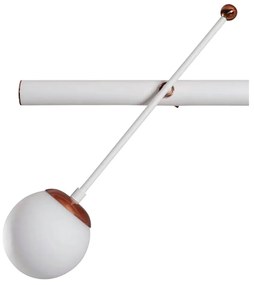 Pendente Varal 42X150X20Cm 06Xg9 Globo Ø12Cm - Usina 50000/6 (DR-P - Dourado Brilho Polido, Branco (Fosco))
