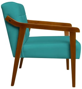 Poltrona Decorativa Vênus Veludo Azul Tiffany