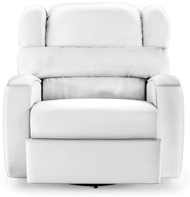 Poltrona do Papai Sala de Cinema Reclinável Kylie Glider Manual Giratória USB PU Branco G23