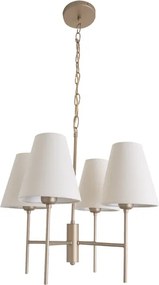 Lustre Tecido Aluminio Dourado 48X28cm Thomas