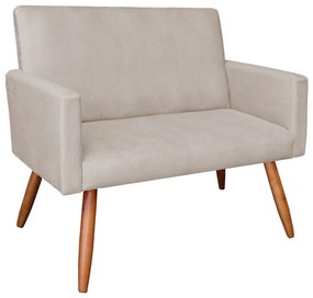 Namoradeira Larissa Suede Pés Palito Castanho D'Rossi - Bege