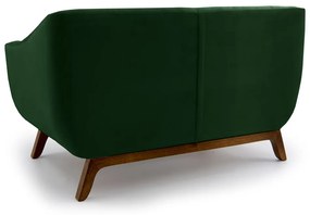 Sofá 2 Lugares Odeon D07 140cm Base Madeira Veludo Esmeralda - D'Rossi