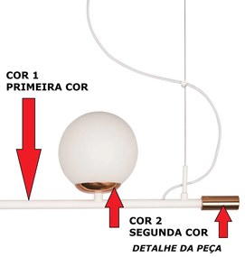 Pendente Vittu 150X30Cm 3Xmr16 Gu10 + 2Xe27 G45 / Cabo Aço Chumbador +... (BT - Branco Texturizado, FOSCO)